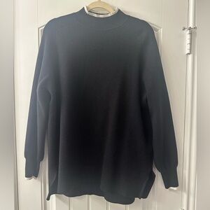 Maeve Anthropologie Women’s Black Turtleneck Sweater with White Trim